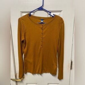 Old Navy Mustard Color Long Sleeve T Shirt M
